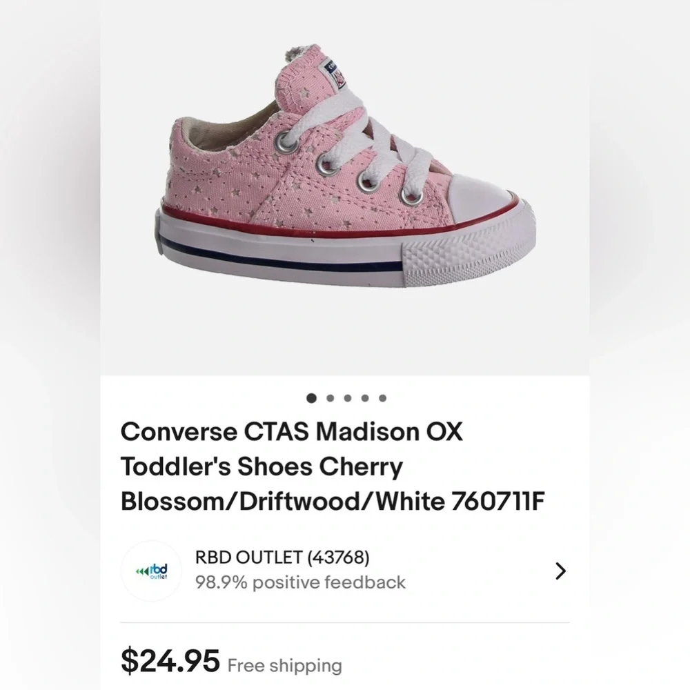 Converse CTAS Madison OX Toddler's Shoes Cherry Blossom/Driftwood/White 760711F